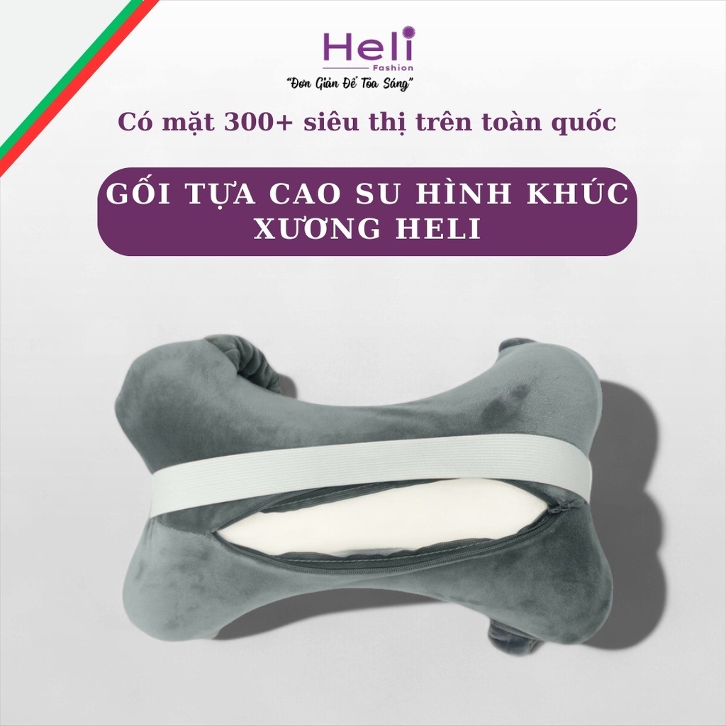 GỐI TỰ CAO SU HÌNH KHÚC XƯƠNG HELI 250G