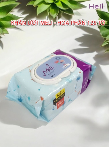 [8936149310941] KHĂN ƯỚT MELI - HOA PHẤN 125 TỜ